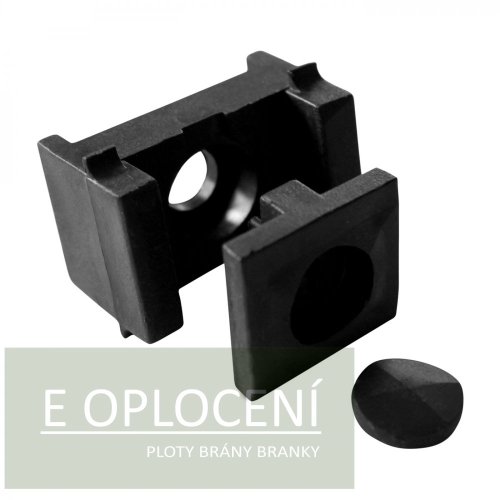 Příchytka PVC pro panely PILOFOR - PRO na sloupek 60 × 40mm, černá