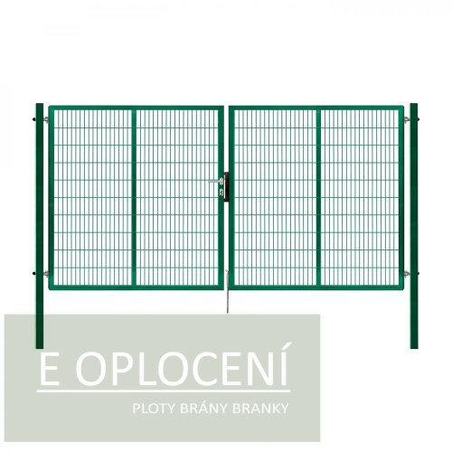 Dvoukřídlá brána PILOFOR® SUPER poplastovaná (Zn + PVC) - rozměr 4110 × 1980 mm