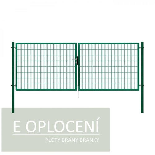 Dvoukřídlá brána PILOFOR® SUPER poplastovaná (Zn + PVC) - rozměr 4090 × 1380 mm