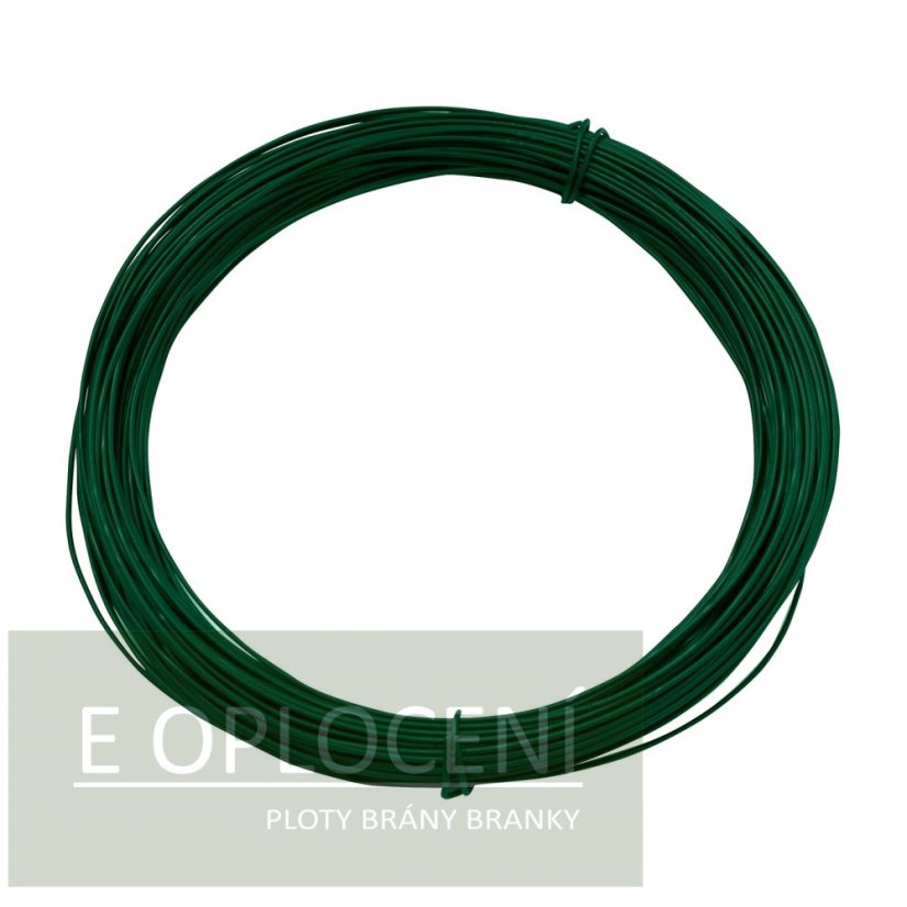 Vázací drát 1,4 mm poplastovaný (Zn + PVC), zelený - délka 50m