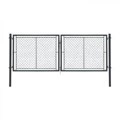 Dvoukřídlá brána IDEAL® II. poplastovaná (Zn + PVC) - rozměr 3605 × 1550 mm, barva antracit (RAL 7016)