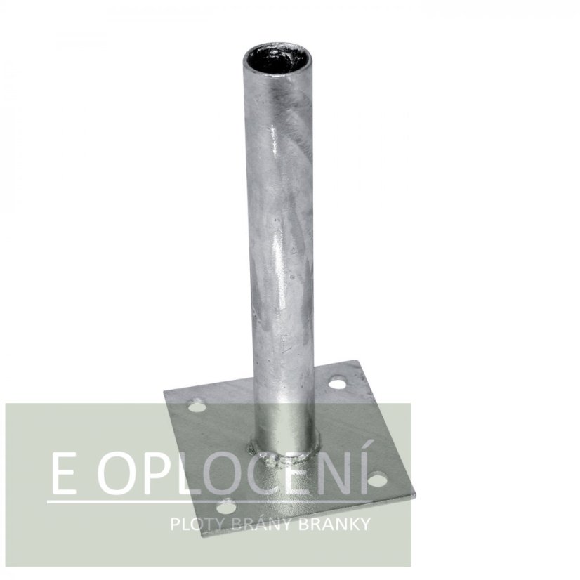 Zn patka k montáži sloupku na betonový základ - pro sloupky průměr 48 mm