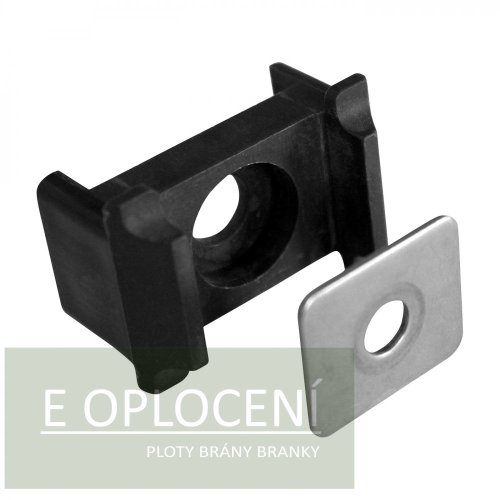 Příchytka PVC pro panely PILOFOR osazení, kovový přítlak, 60 × 40mm, černá