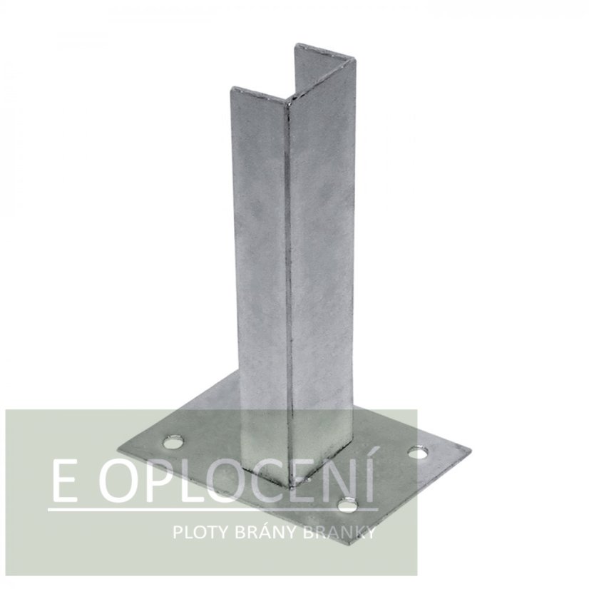 Zn patka k montáži sloupku na betonový základ pro sloupky profilu 60 × 40 mm
