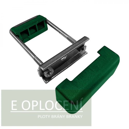 Příchytka panelu PRO nerez + PVC pro obdélníkové sloupky PILODEL® 60 × 40 mm - zelená