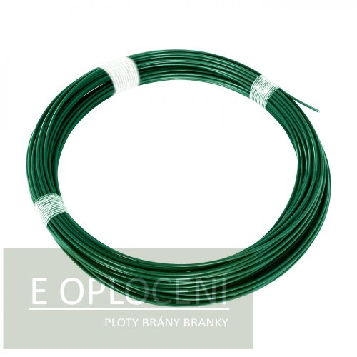 Napínací drát poplastovaný IDEAL (Zn + PVC) - zelený, délka 52 m