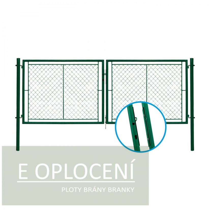 Dvoukřídlá brána IDEAL® II. poplastovaná (Zn + PVC) - rozměr 3605 × 1550 mm