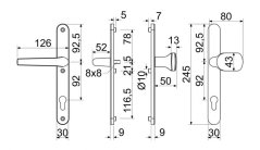 Klika + klika RAL 9016 bílá