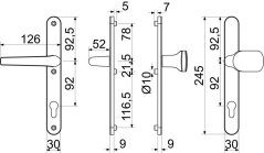 Klika + madlo RIKM005 antracit