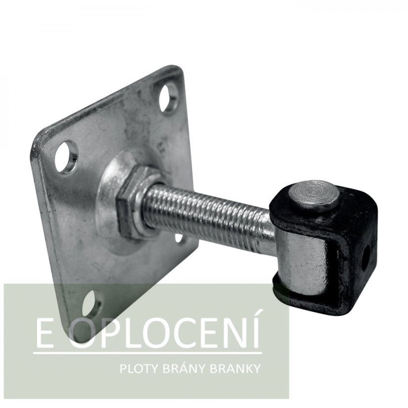 Pant Zn regulovatelný M16 s plotnou 80 × 80 mm pro zděné a kovové sloupky, čtyři díry