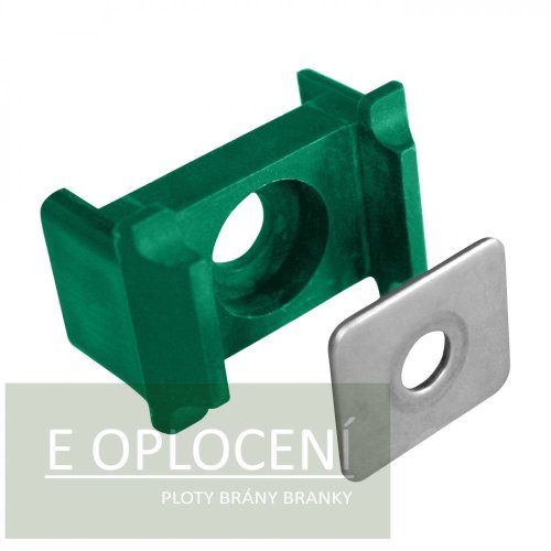 Příchytka PVC pro panely PILOFOR osazení, kovový přítlak, 60 × 40mm, zelená