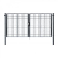 Dvoukřídlá brána PILOFOR® SUPER poplastovaná (Zn + PVC) - antracit, rozměr 4110 × 1980 mm